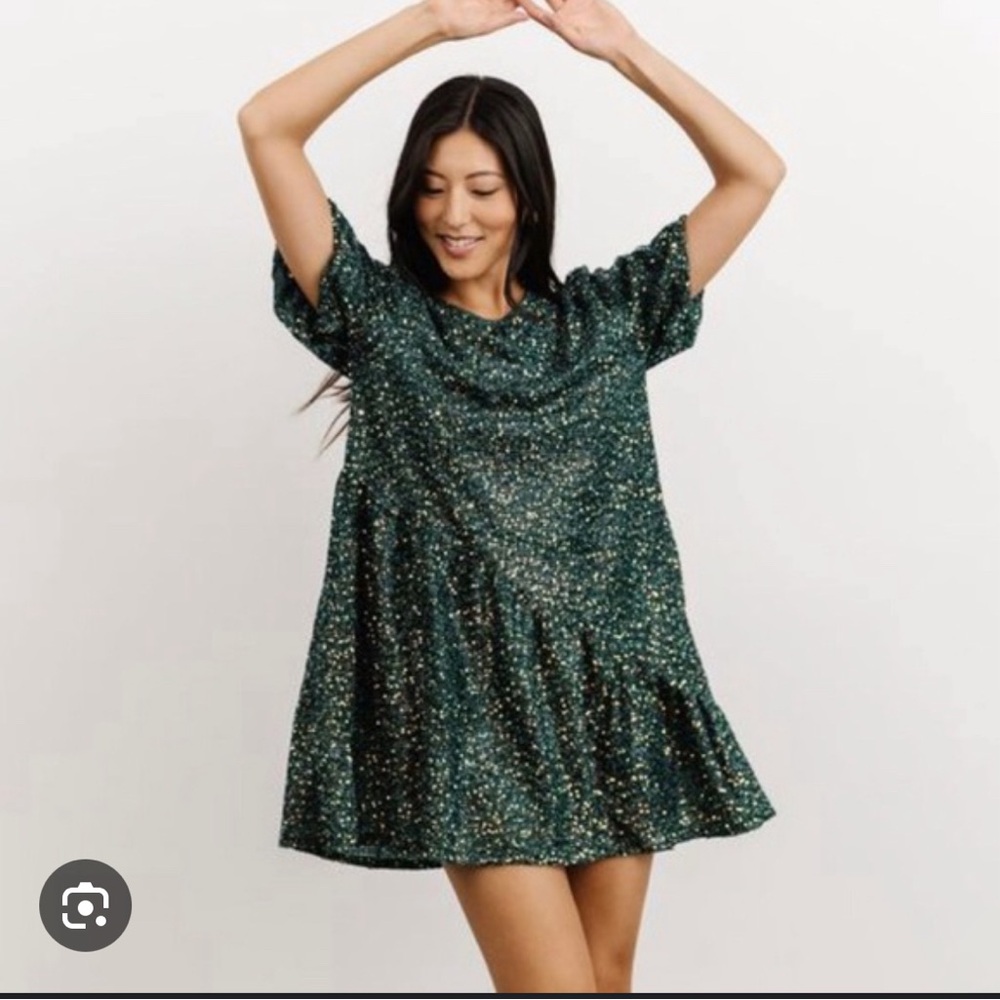 NWT Sequin Green mini dress - 1XL